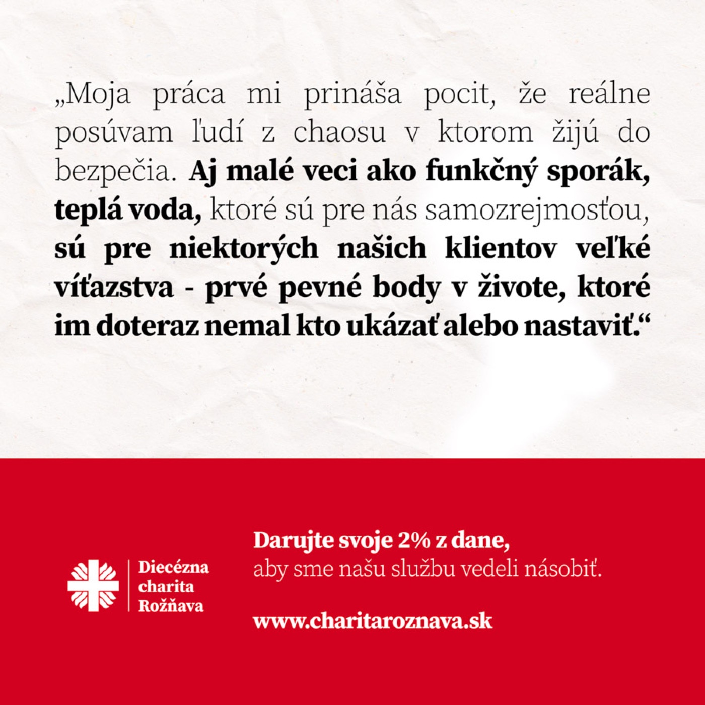 Kampaň 2 % a sociálne siete — ukážka