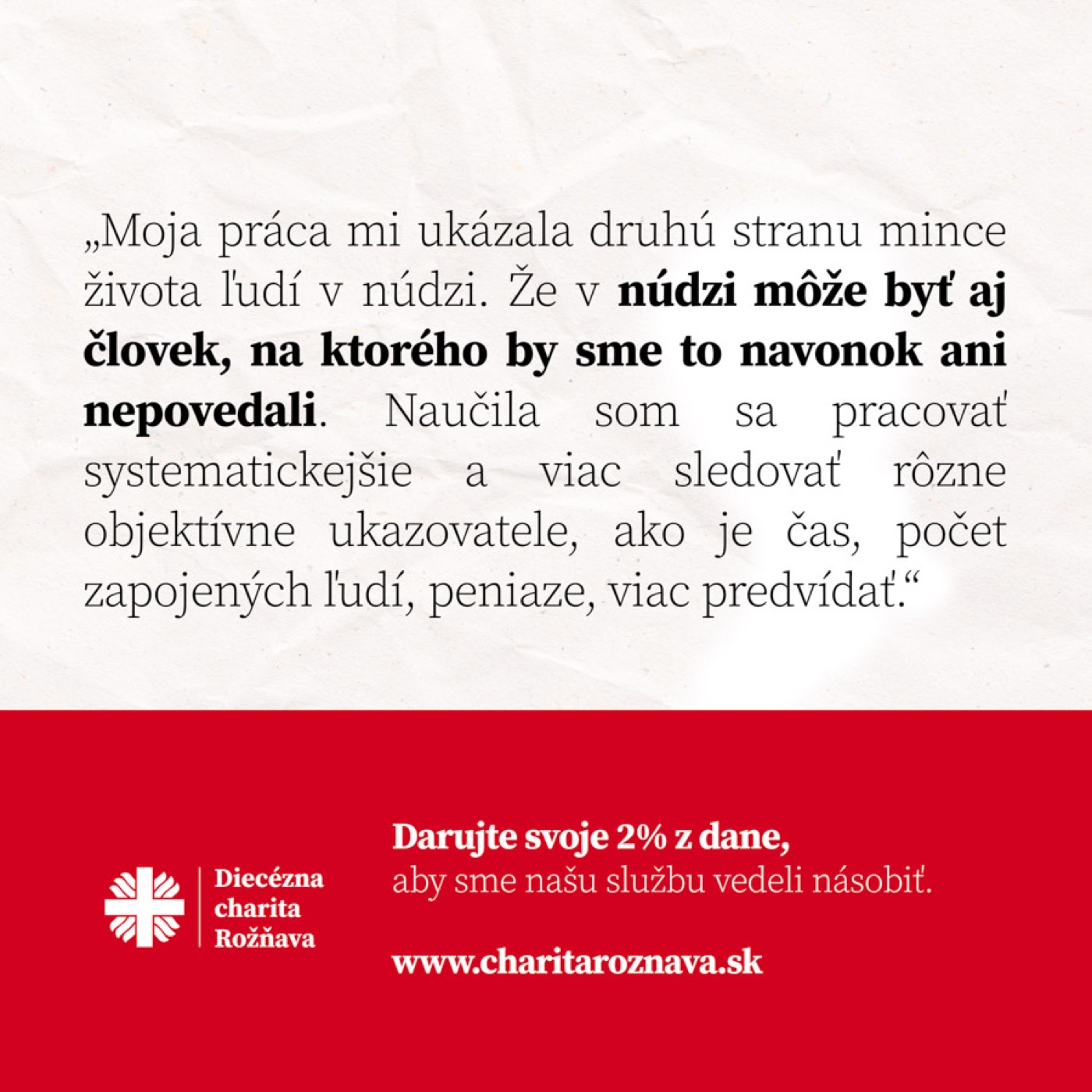 Kampaň 2 % a sociálne siete — ukážka